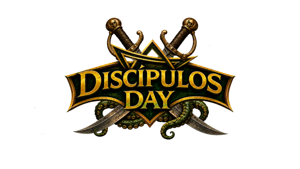 Logotipo oficial de Discípulos Day, el evento de juegos de mesa temáticos organizado por Discípulos de Armitage.